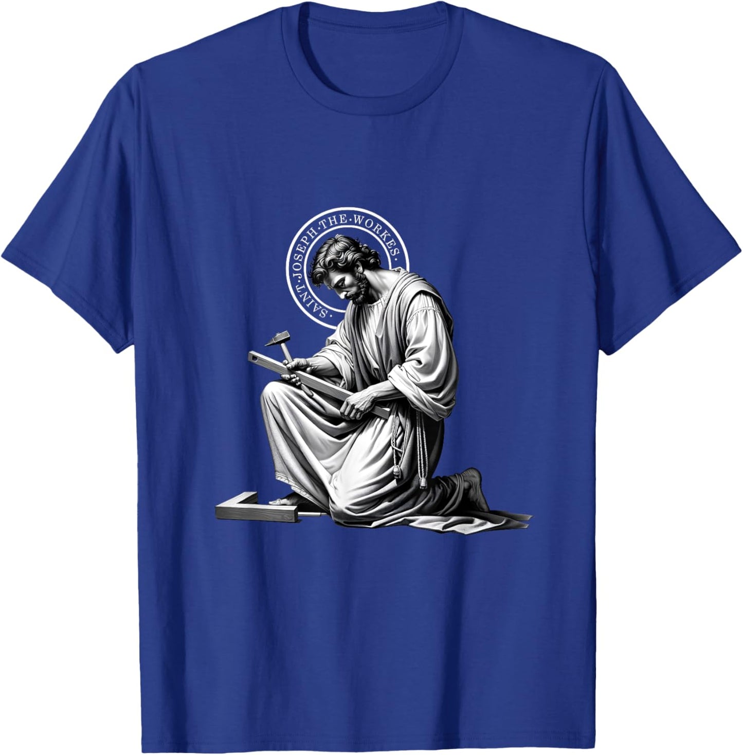 Saint Catholic Church St. Joseph The Worker Jesus Father T-Shirt - T-Shirt | Royal