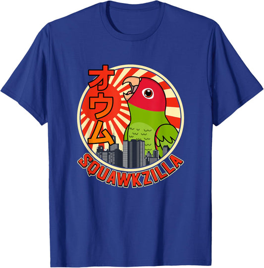 Squawkzilla Parrot I Screaming Cherry-headed Conure T-Shirt - T-Shirt | Royal