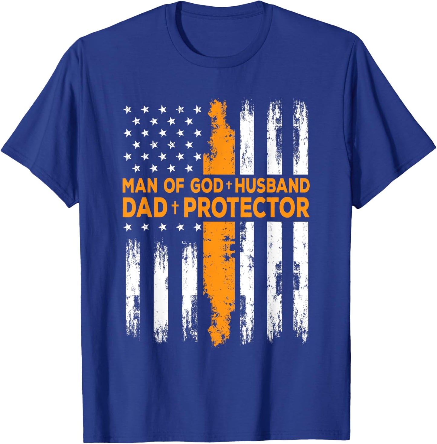 Jesus God Religious Man of God Husband Dad Protector T-Shirt - T-Shirt | Royal