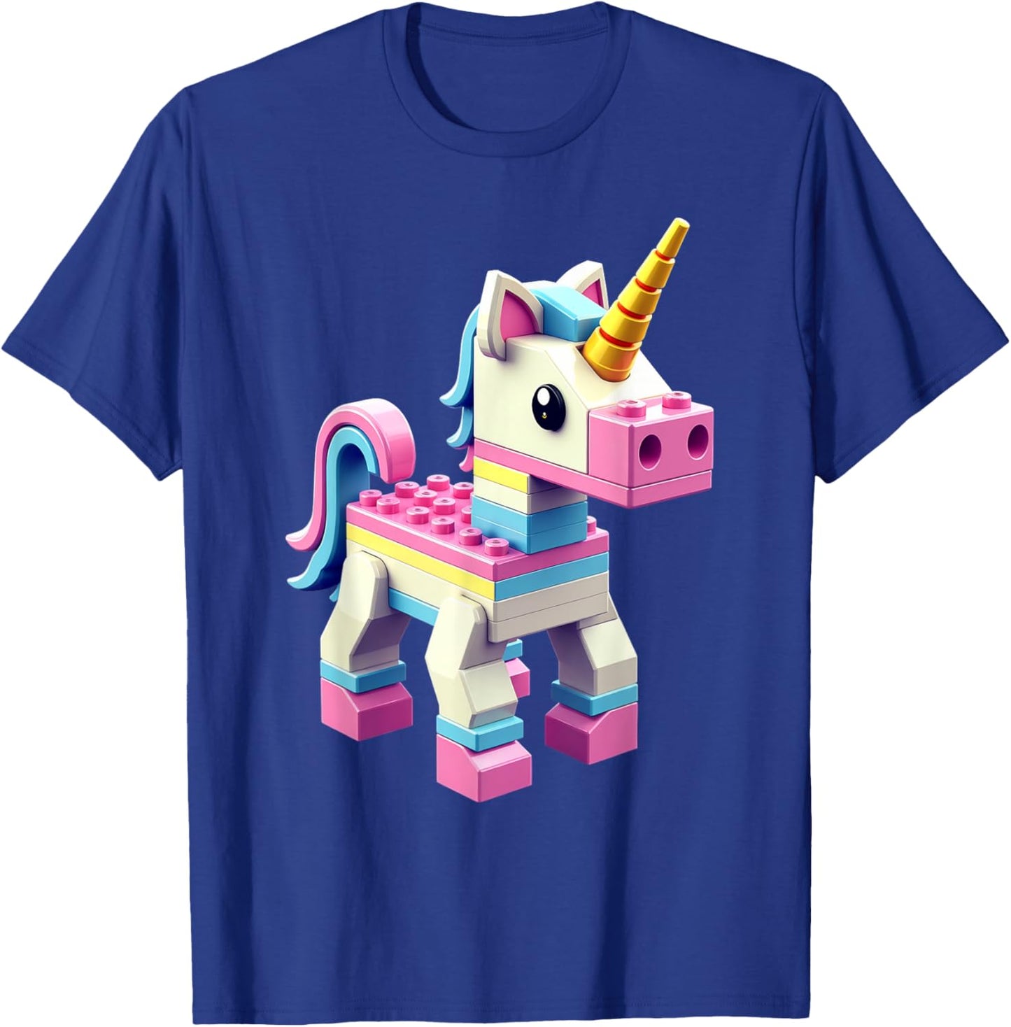 Master Builder Bricks Blocks Play Toys Unicorn T-Shirt - T-Shirt | Royal