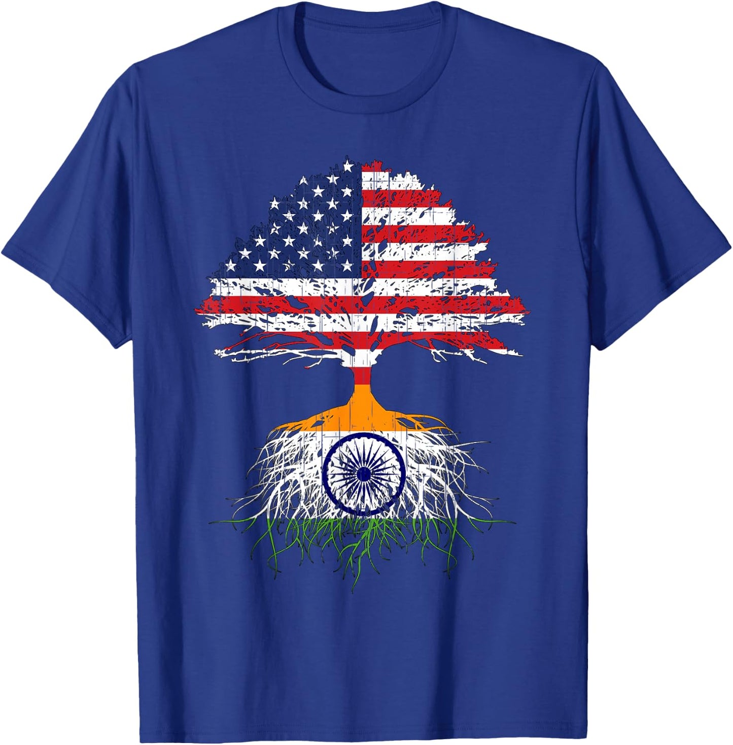 India Roots Flag Shirt Naturalization Gift Person from India T-Shirt - T-Shirt | Royal