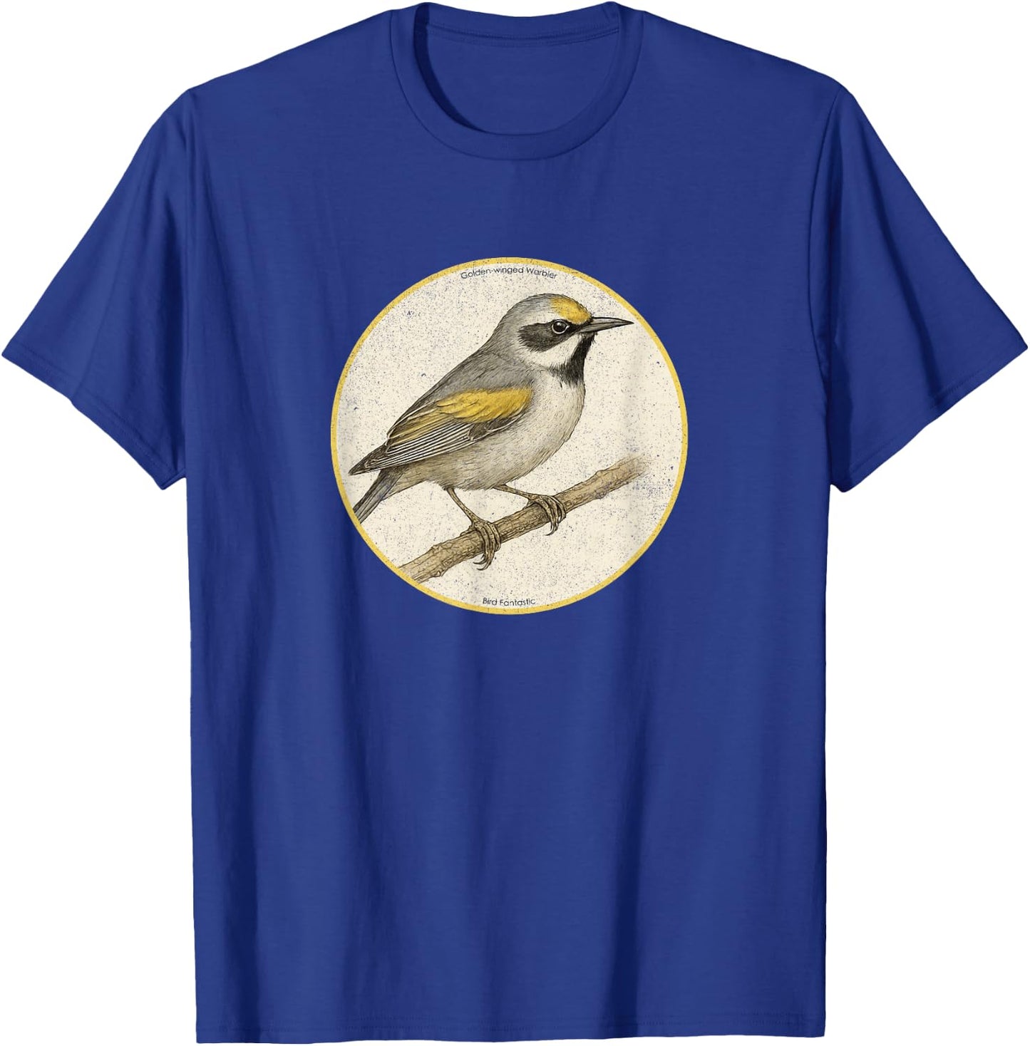 Colorful Retro Golden-Winged Warbler Bird Design T-Shirt - T-Shirt | Royal
