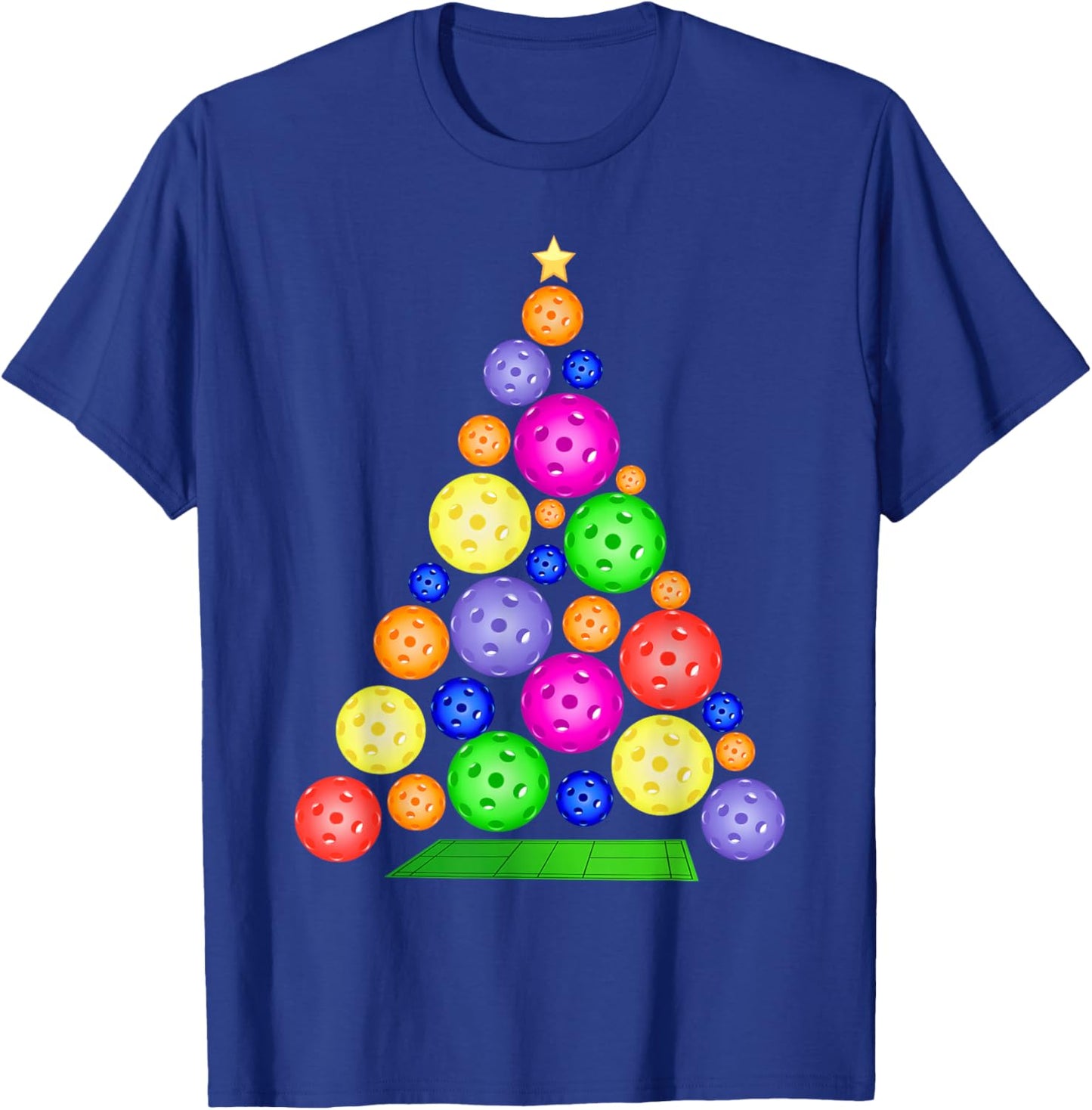 Pickleball Christmas Tree T-Shirt - T-Shirt | Royal