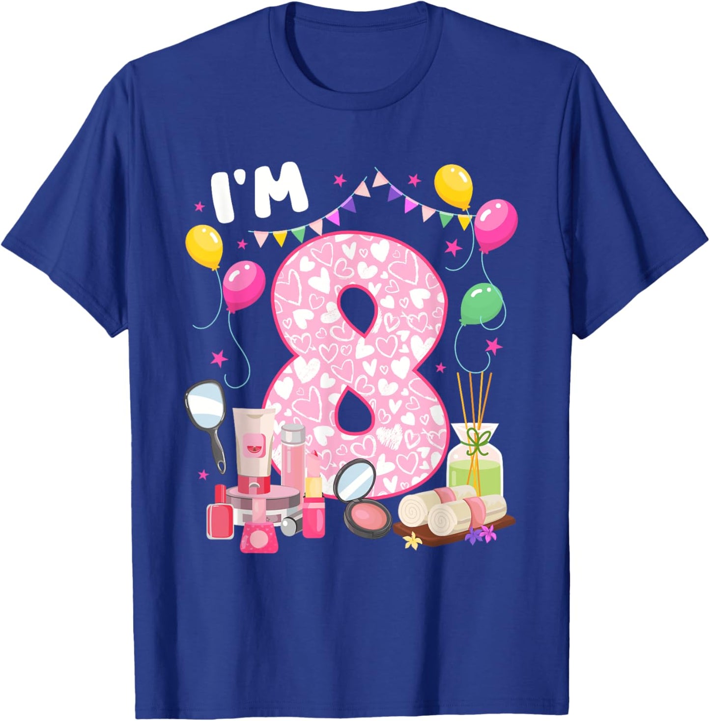 8 Year Old Birthday Spa Lover 8th Spa Themed Party T-Shirt - T-Shirt | Royal