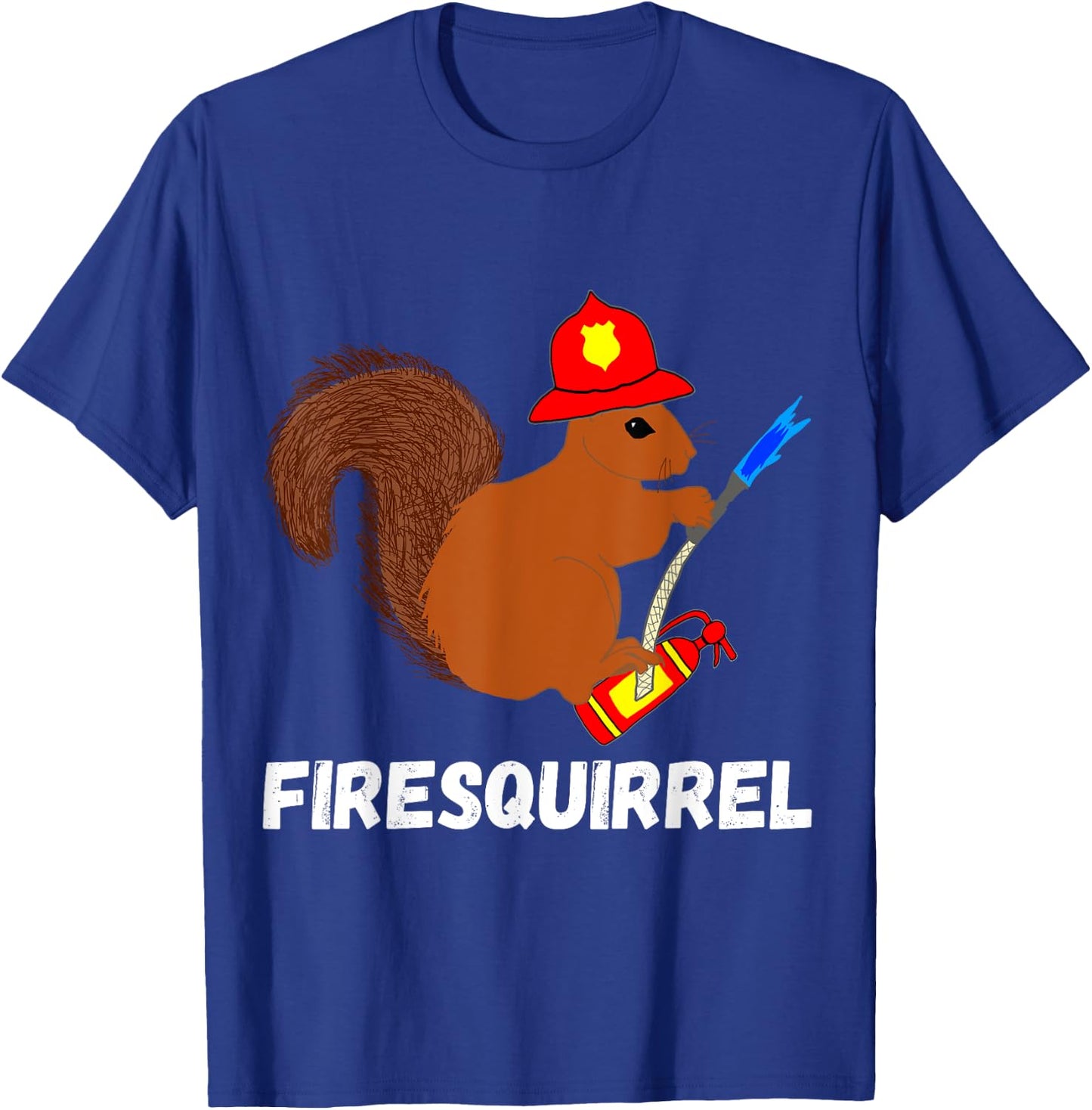 Firefighter Squirrel Funny Fire Fighter Rodent Fireman T-Shirt - T-Shirt | Royal