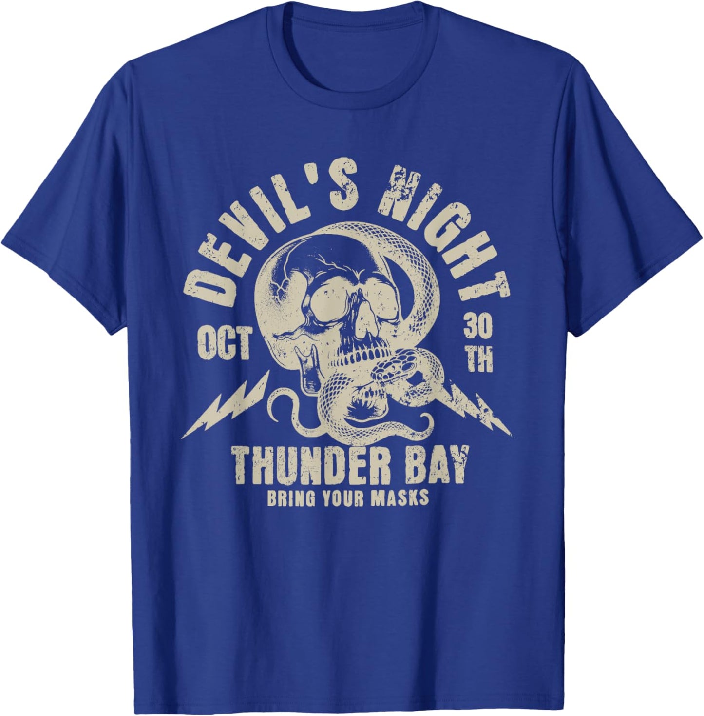 Devil's night thunder bay bring your marks Funny design T-Shirt - T-Shirt | Royal