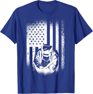 American Flag Welder Patriotic Welder Men's Welding Gift T-Shirt - T-Shirt | Royal