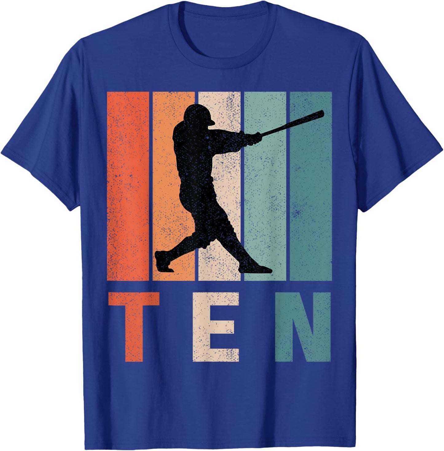 10th Birthday Retro Baseball Player Boys Kids 10 Years Old T-Shirt - T-Shirt | Royal