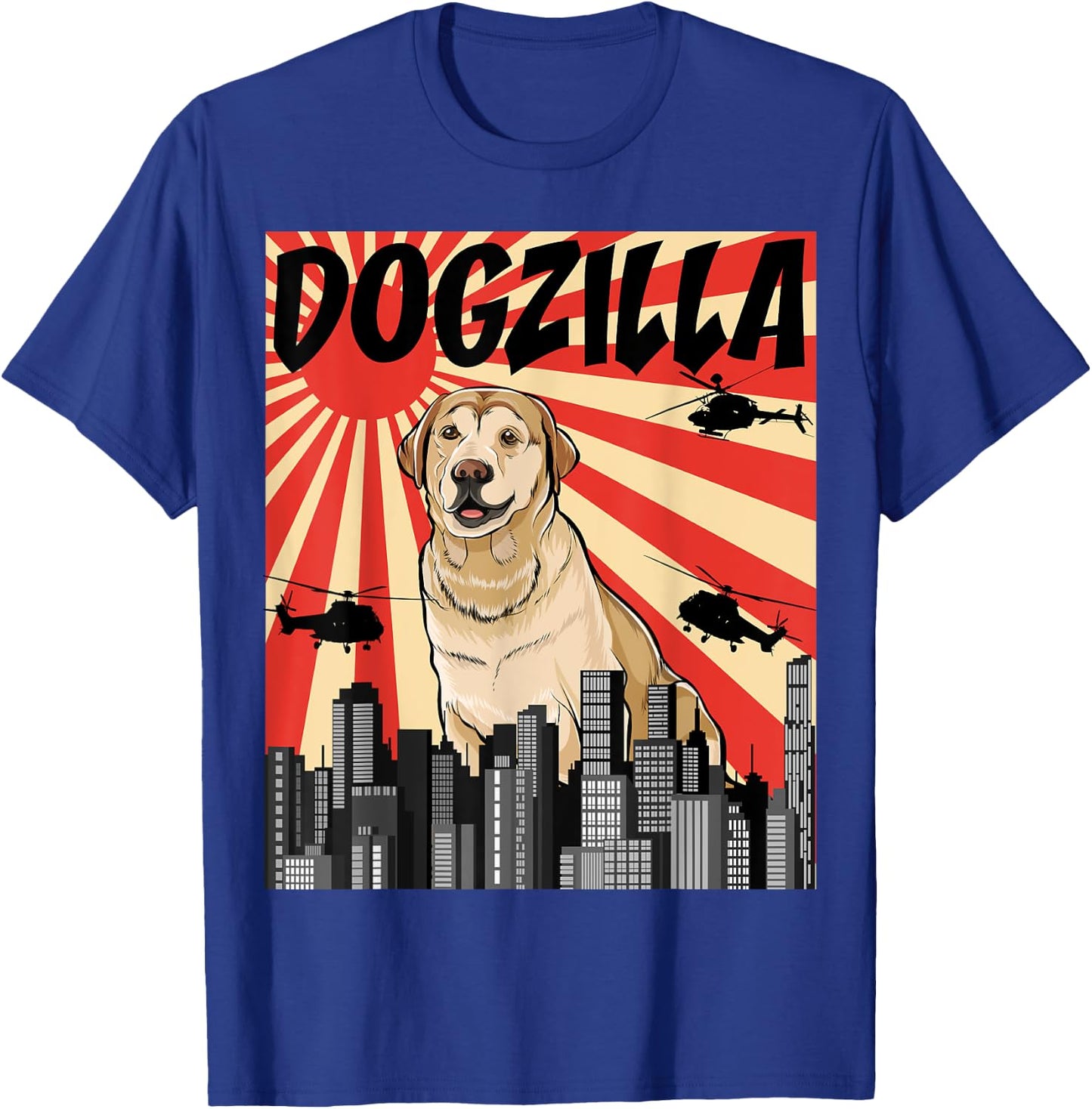 Funny Retro Japanese Dogzilla Labrador Retriever Dog T-Shirt - T-Shirt | Royal