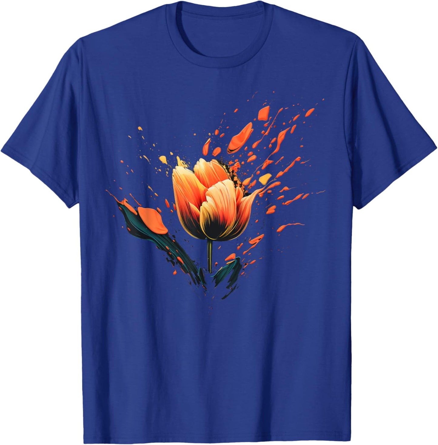 Shattered Tulip flower with Tulip petals T-Shirt - T-Shirt | Royal
