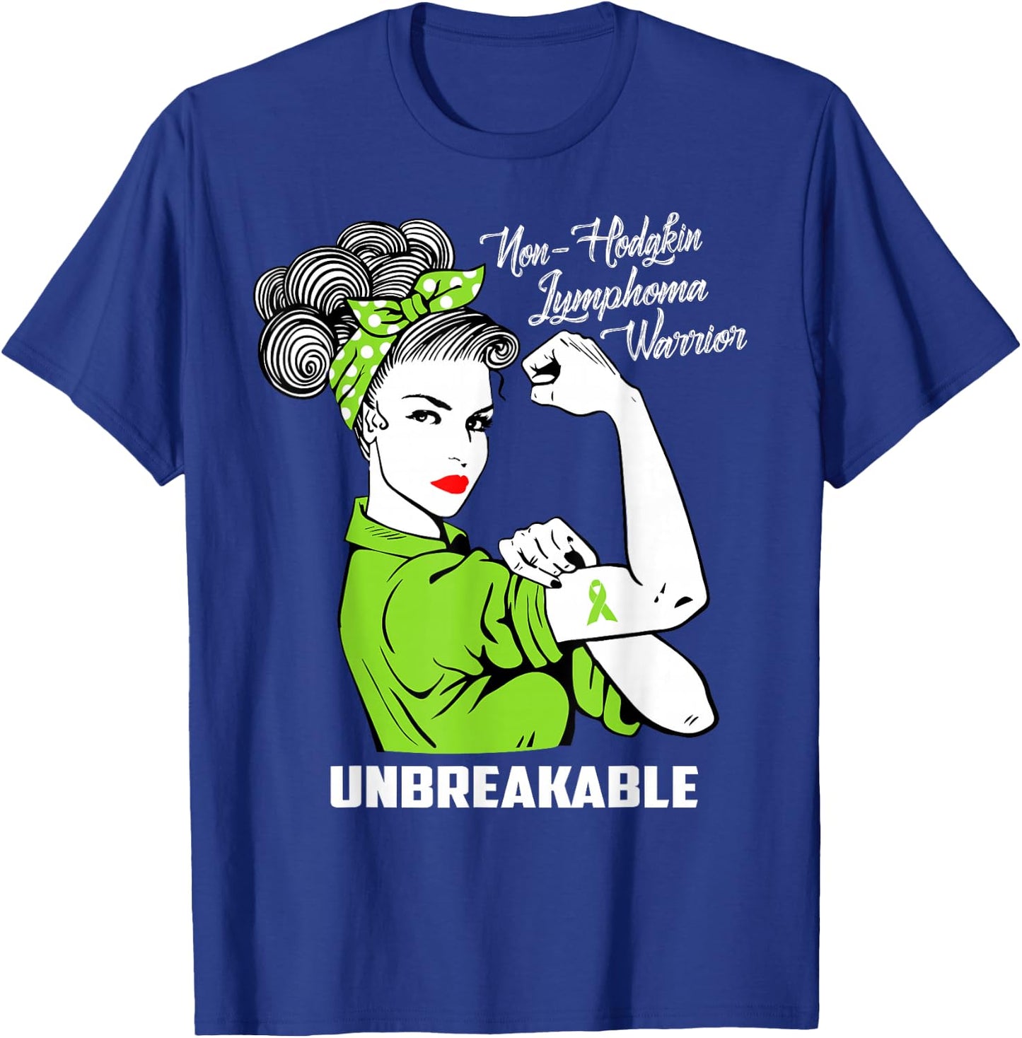 Non-Hodgkin Lymphoma Warrior Unbreakable Awareness T-Shirt - T-Shirt | Royal