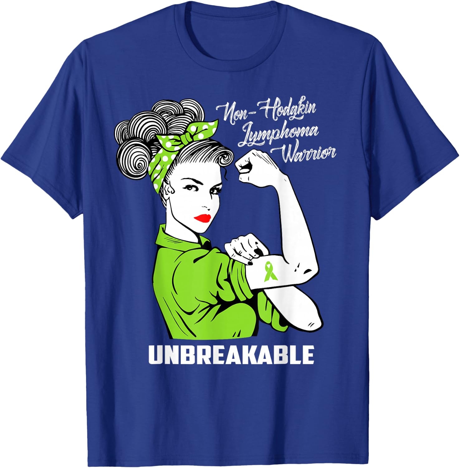 Non-Hodgkin Lymphoma Warrior Unbreakable Awareness T-Shirt - T-Shirt | Royal