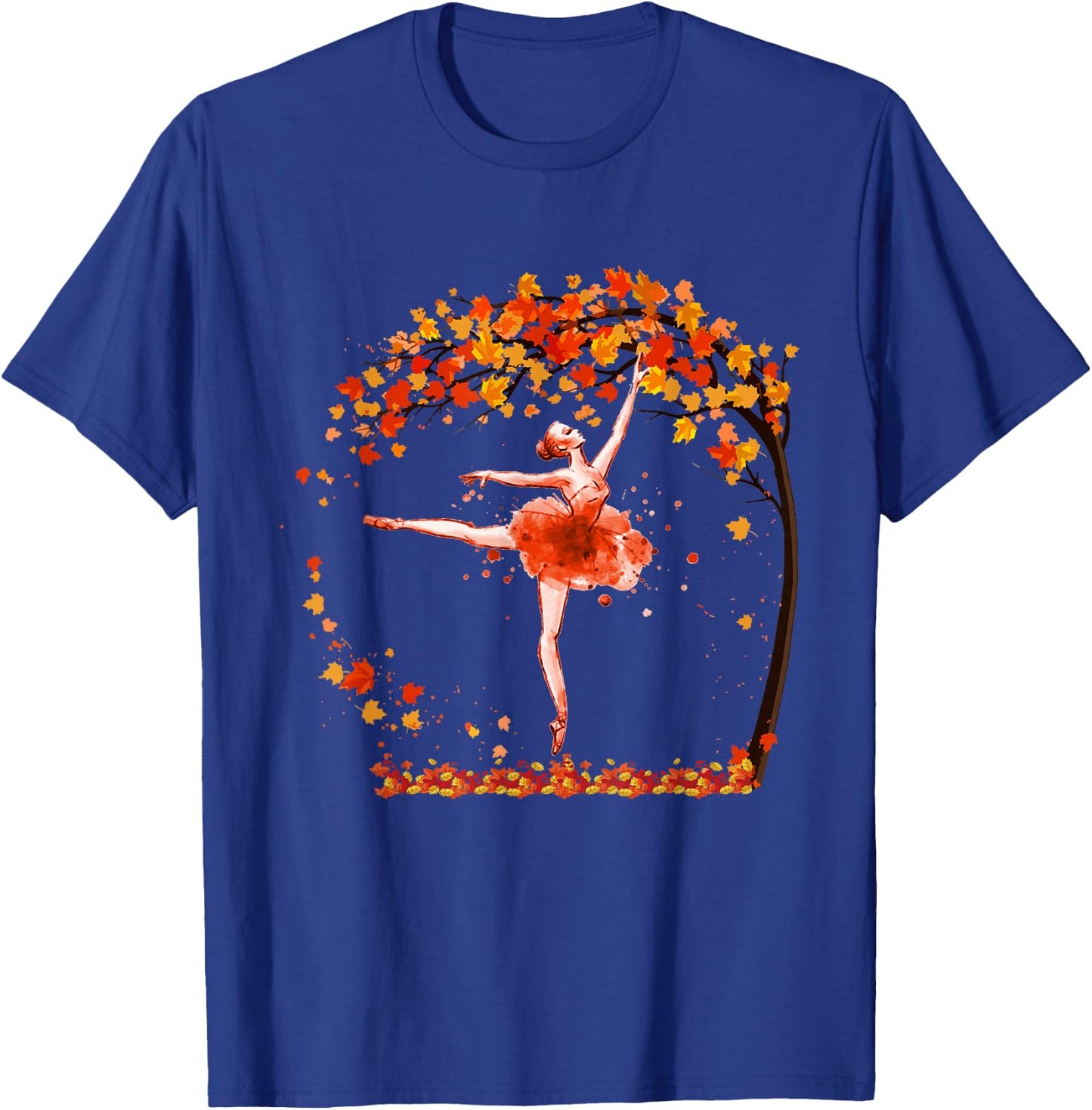 Ballerina Dancer Ballet Dance Autumn Fall Maple Gift T-Shirt - T-Shirt | Royal
