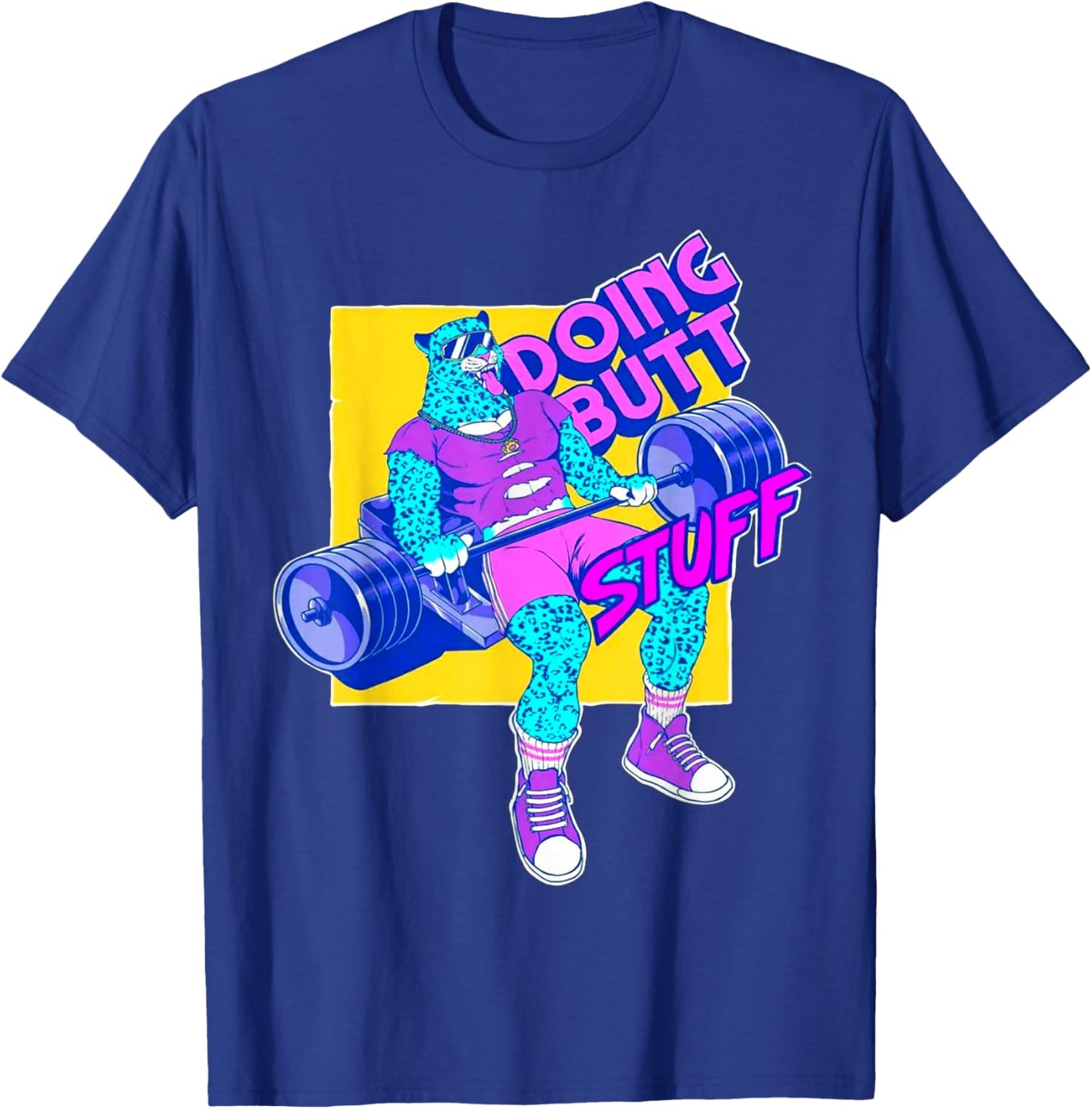Funny Doing Stuff Workout Bodybuilding Fitness Gym Muscle T-Shirt - T-Shirt | Royal