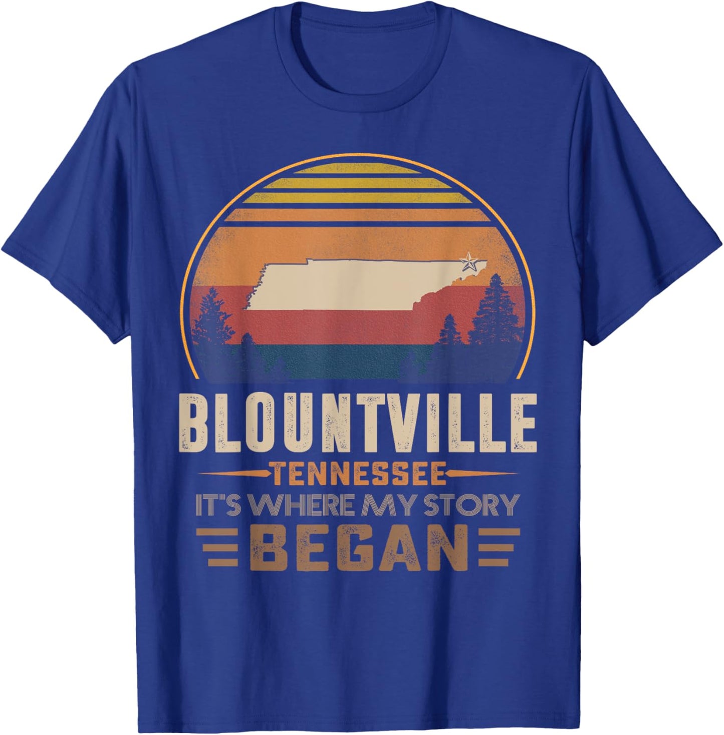 Vintage Blountville Tennessee Homtown My Story Began T-Shirt - T-Shirt | Royal