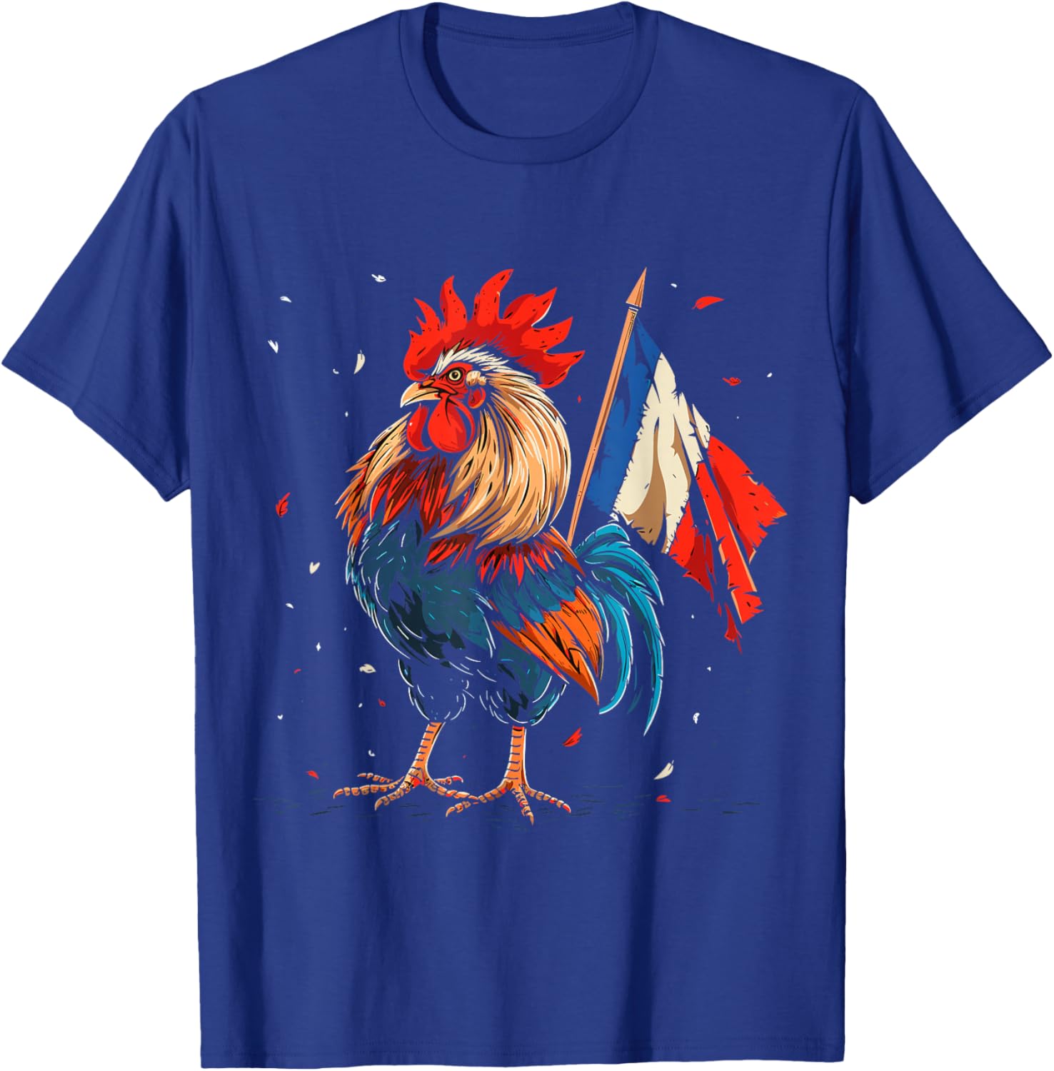 Proud Patriotic French Rooster France Flag Pride T-Shirt - T-Shirt | Royal
