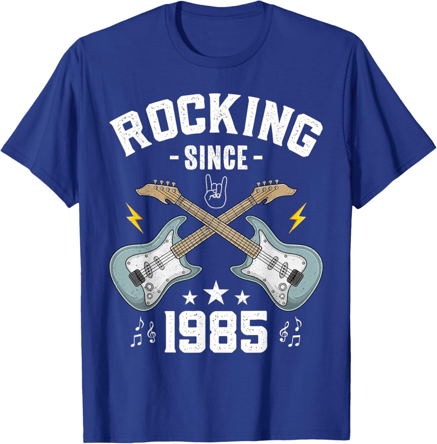 Rocking Since 1985 Vintage Guitar 40th Birthday T-Shirt - T-Shirt | Royal