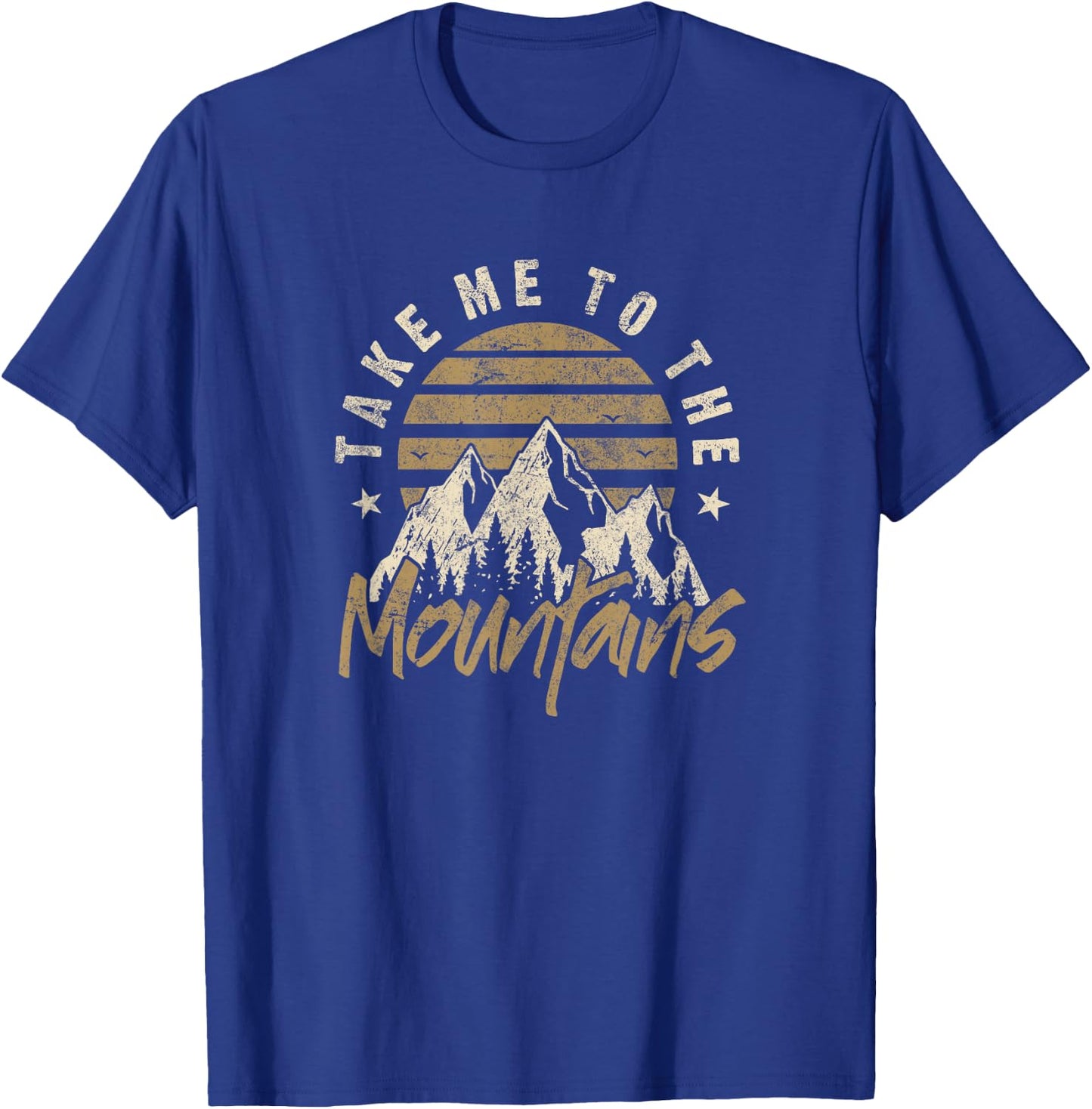 Vintage Take Me to the Mountains Adventure T-Shirt - T-Shirt | Royal