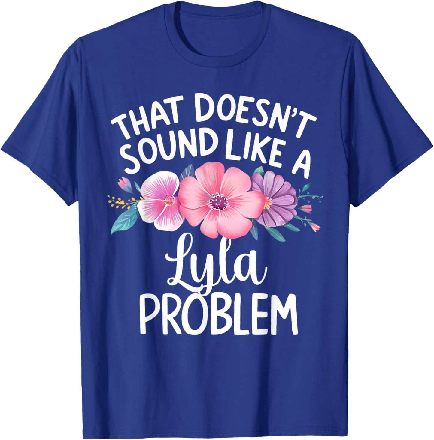 LYLA Personalised Cute Flower Girls LYLA Name T-Shirt - T-Shirt | Royal