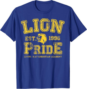 Lion Pride - Living Way Christian Academy Established 1996 T-Shirt - T-Shirt | Royal