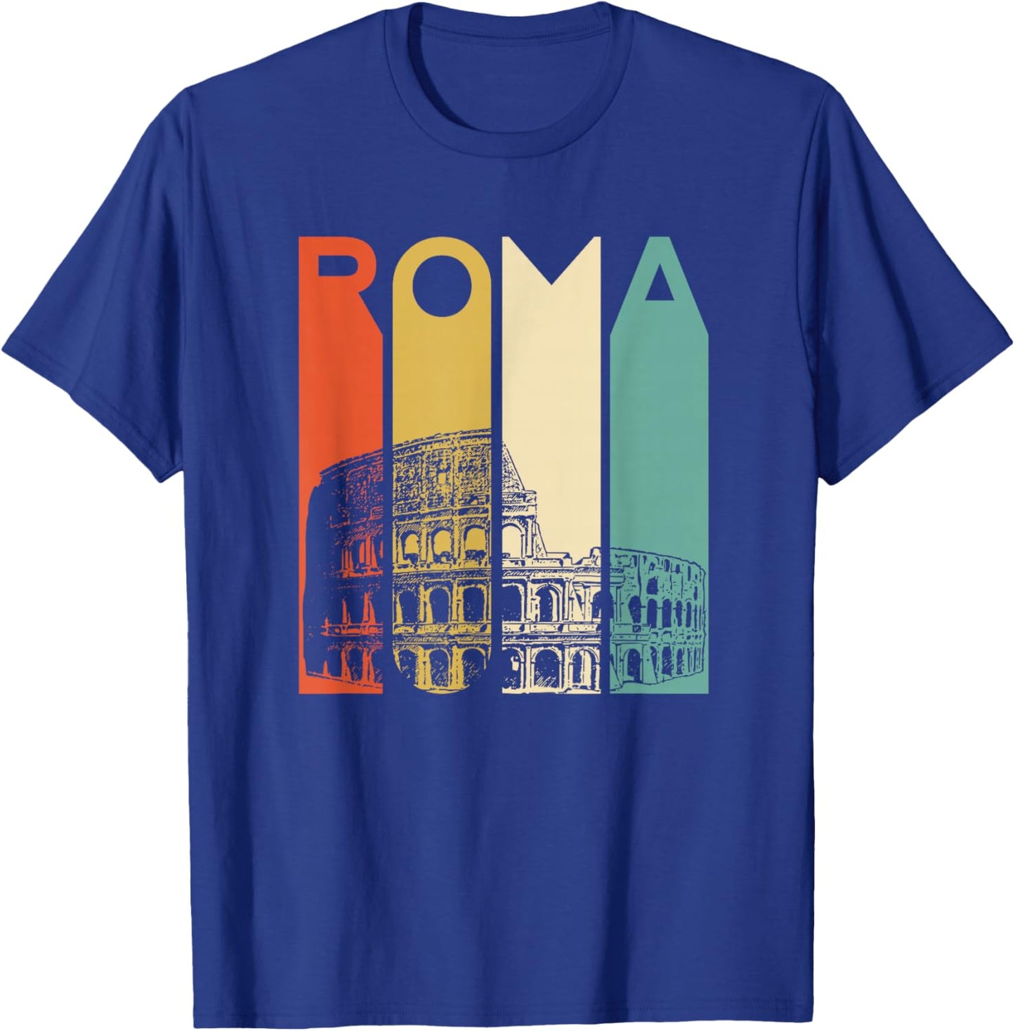 Rome Italy Roma Italian Retro Colosseum Architecture T-Shirt - T-Shirt | Royal