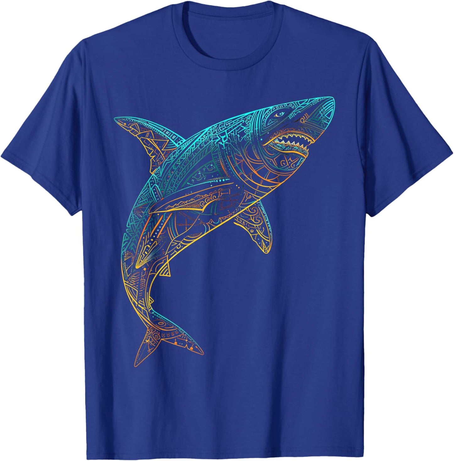Shark Mandala Art Animal Love Fantasy Graphic Shark T-Shirt - T-Shirt | Royal