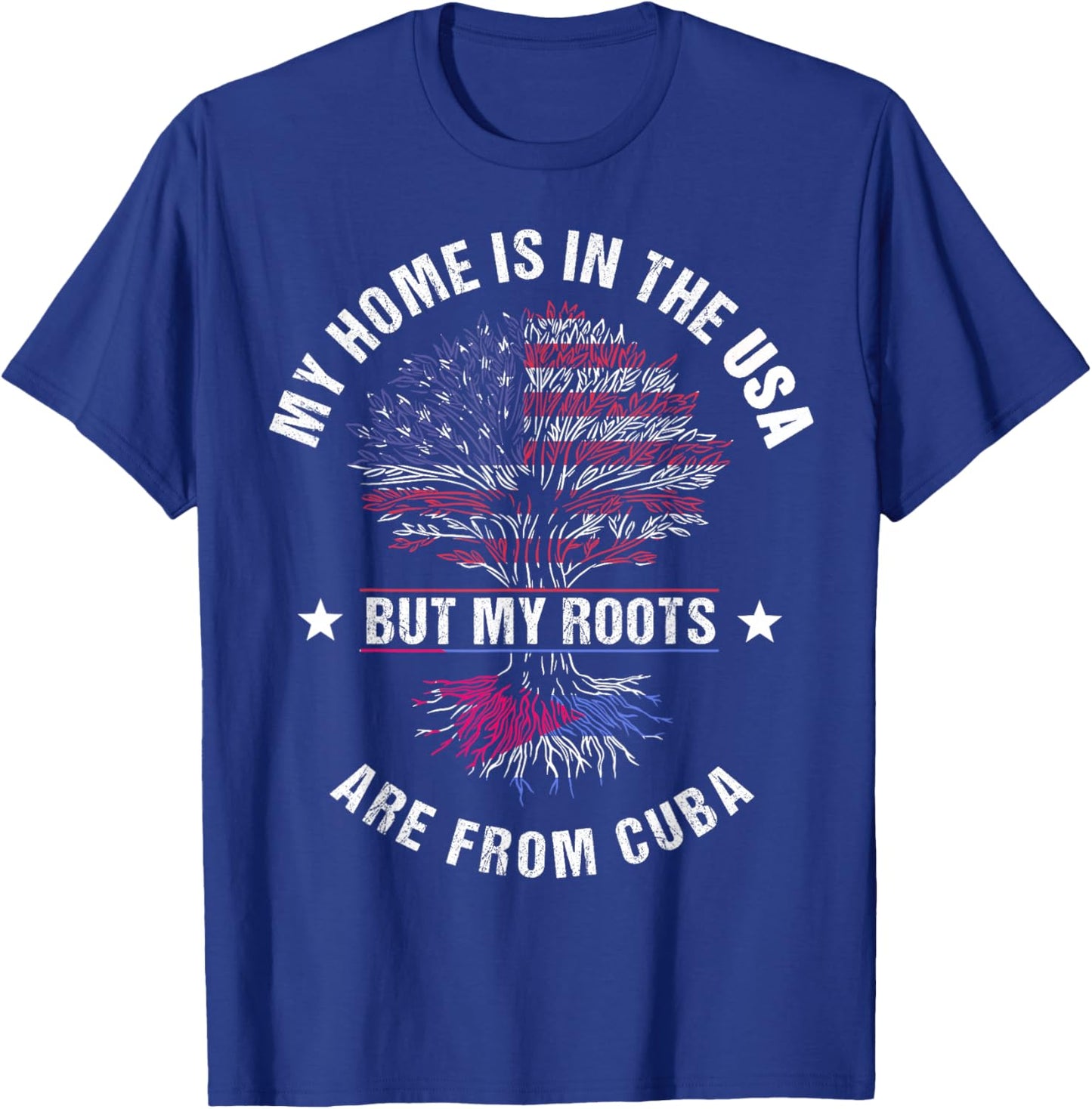 Cuban American Country Heritage Month Patriot Flags T-Shirt - T-Shirt | Royal