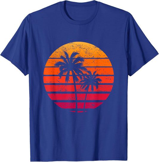 Vintage Strand Urlaub Retro Sonnenuntergang Palmen T-Shirt - T-Shirt | Royal