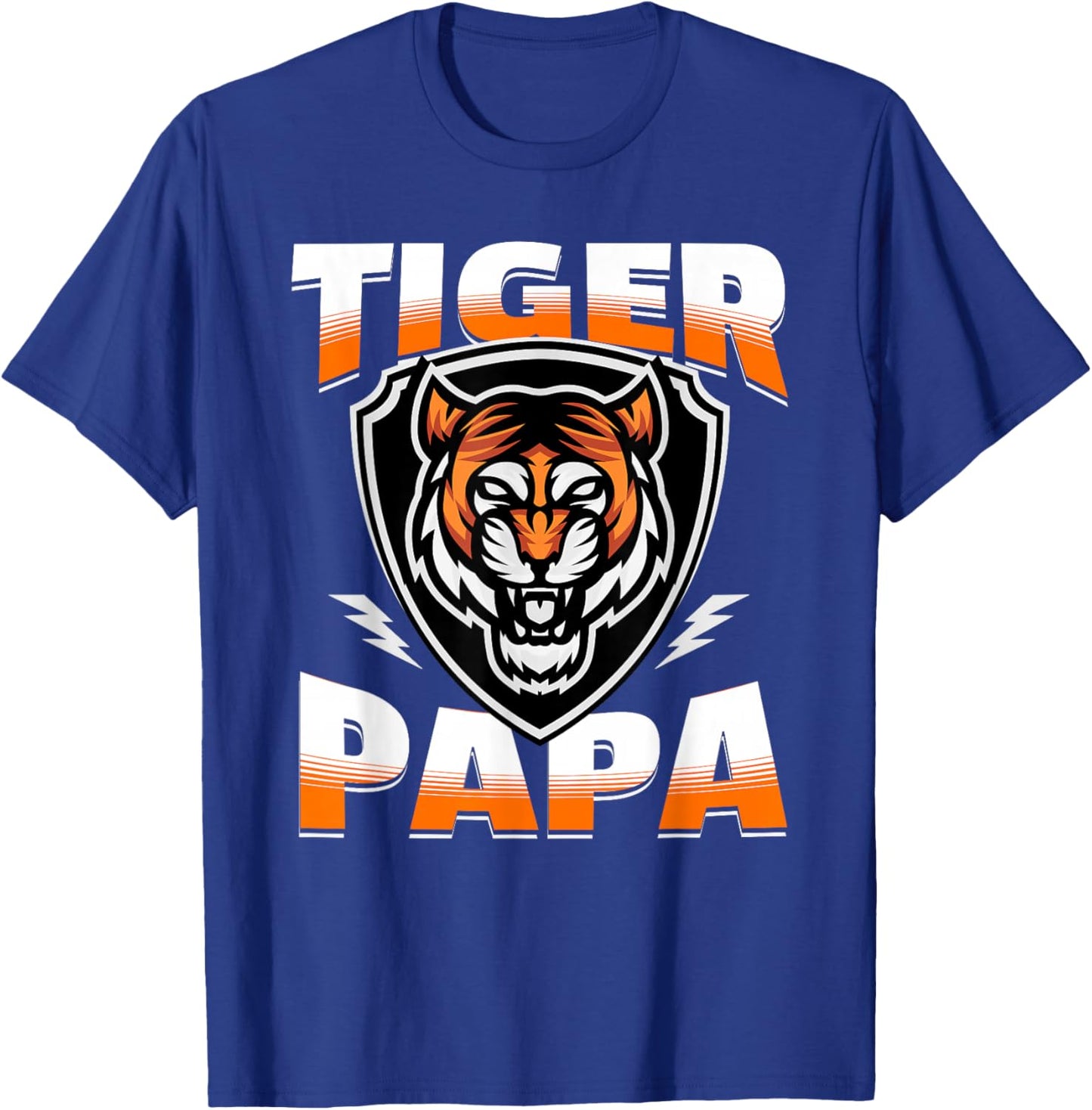 Tiger Papa Game Day Print for Grandpa with Tigers Mascot T-Shirt - T-Shirt | Royal