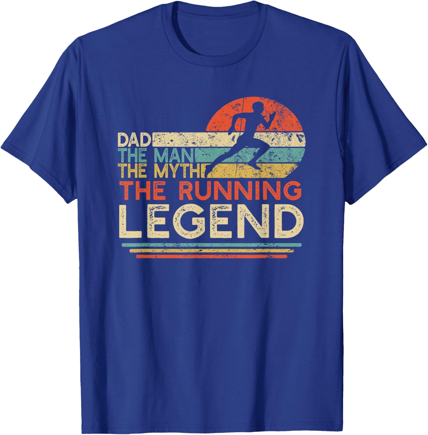 Vintage Running Dad The Man The Myth The Legend Runner Gift T-Shirt - T-Shirt | Royal