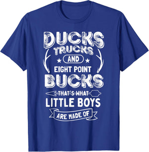 Youth Hunting Ducks trucks bucks Deer hunting funny T-Shirt - T-Shirt | Royal