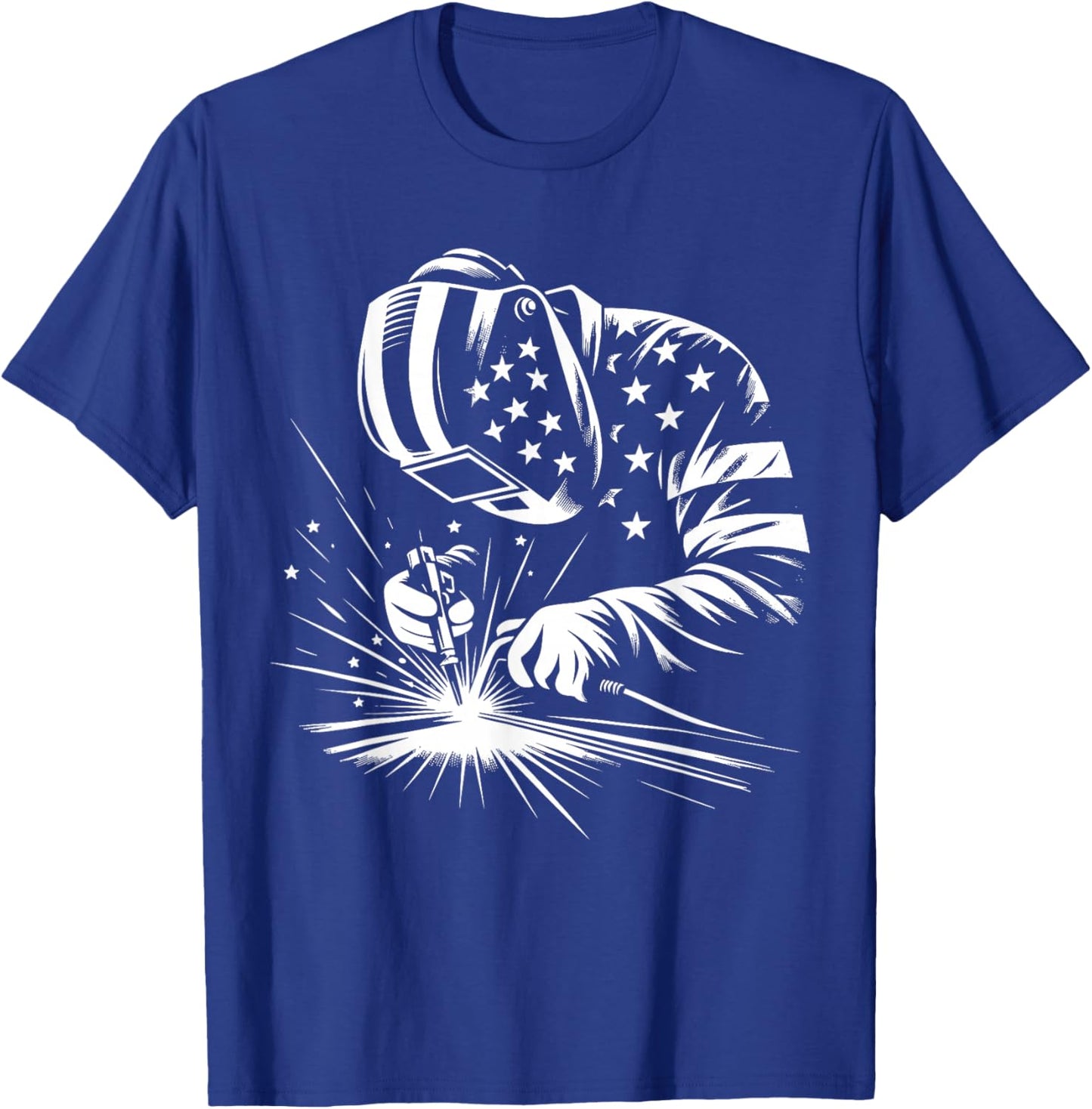 Welder American Flag USA Patriotic Welding Welder T-Shirt - T-Shirt | Royal