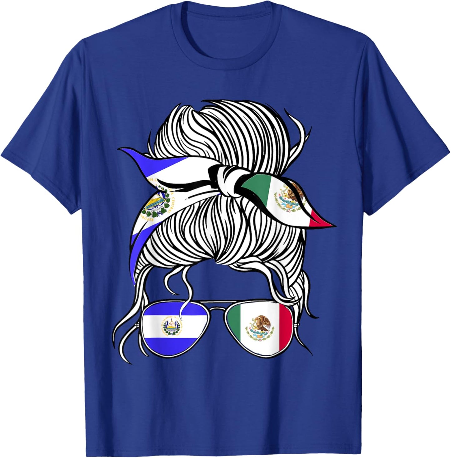 El Salvador Flag Mexico Grown Women Girl Country T-Shirt - T-Shirt | Royal