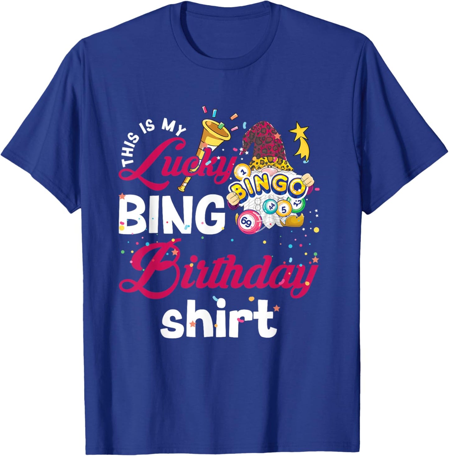 This is My Lucky Bingo Birthday Shirt Peace Love Bingo T-Shirt - T-Shirt | Royal