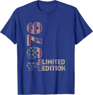 49th Birthday Gift men Vintage born 1976 turning 49 Year Old T-Shirt - T-Shirt | Royal