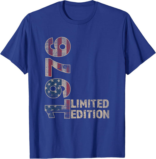 49th Birthday Gift men Vintage born 1976 turning 49 Year Old T-Shirt - T-Shirt | Royal