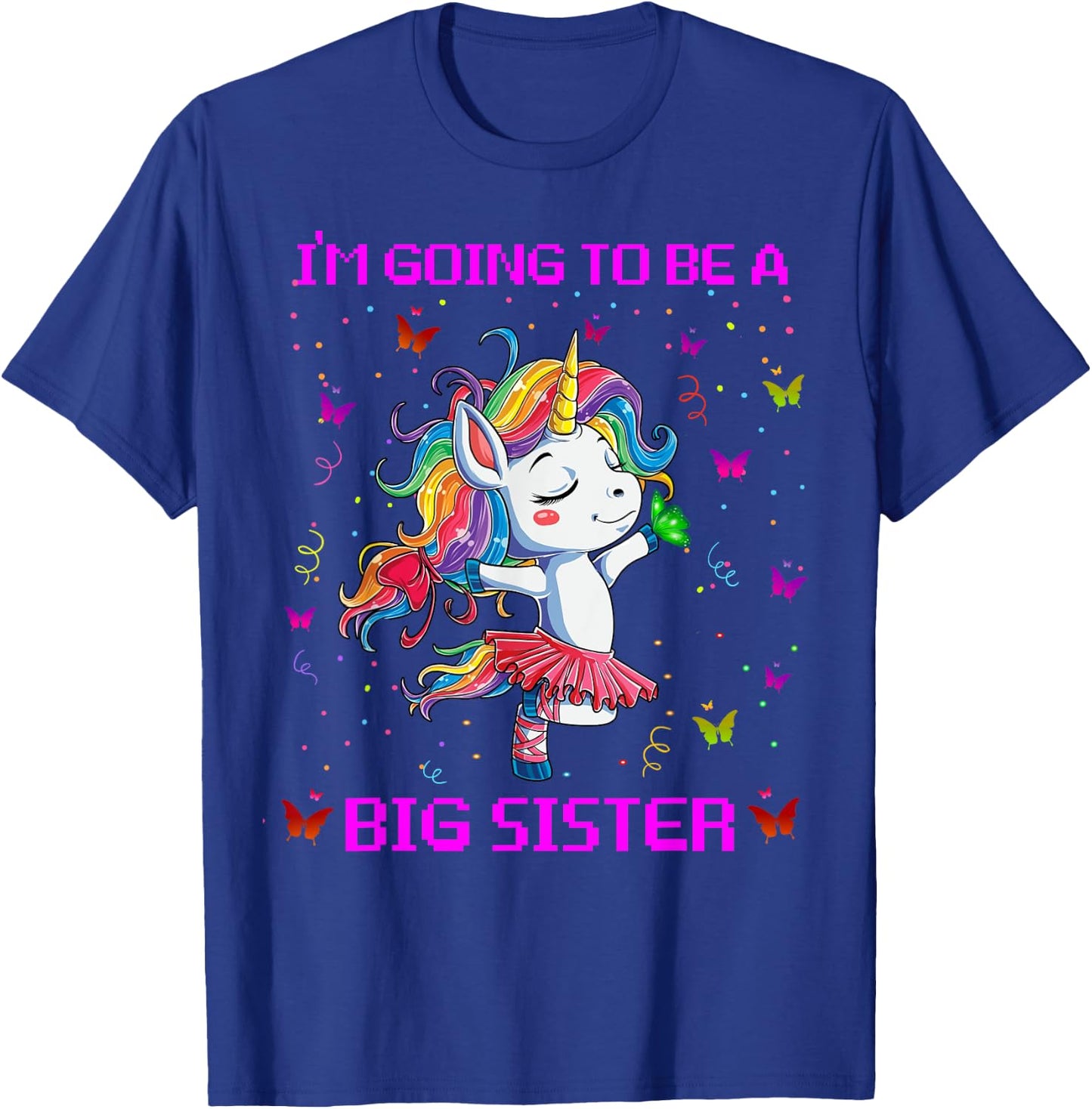 I'm Going To Be A Big Sister 2021 Unicorn T-Shirt - T-Shirt | Royal