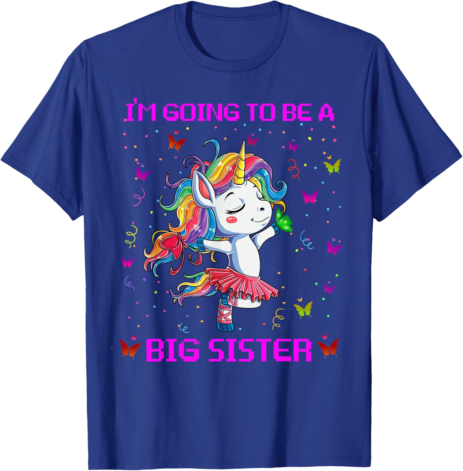 I'm Going To Be A Big Sister 2021 Unicorn T-Shirt - T-Shirt | Royal