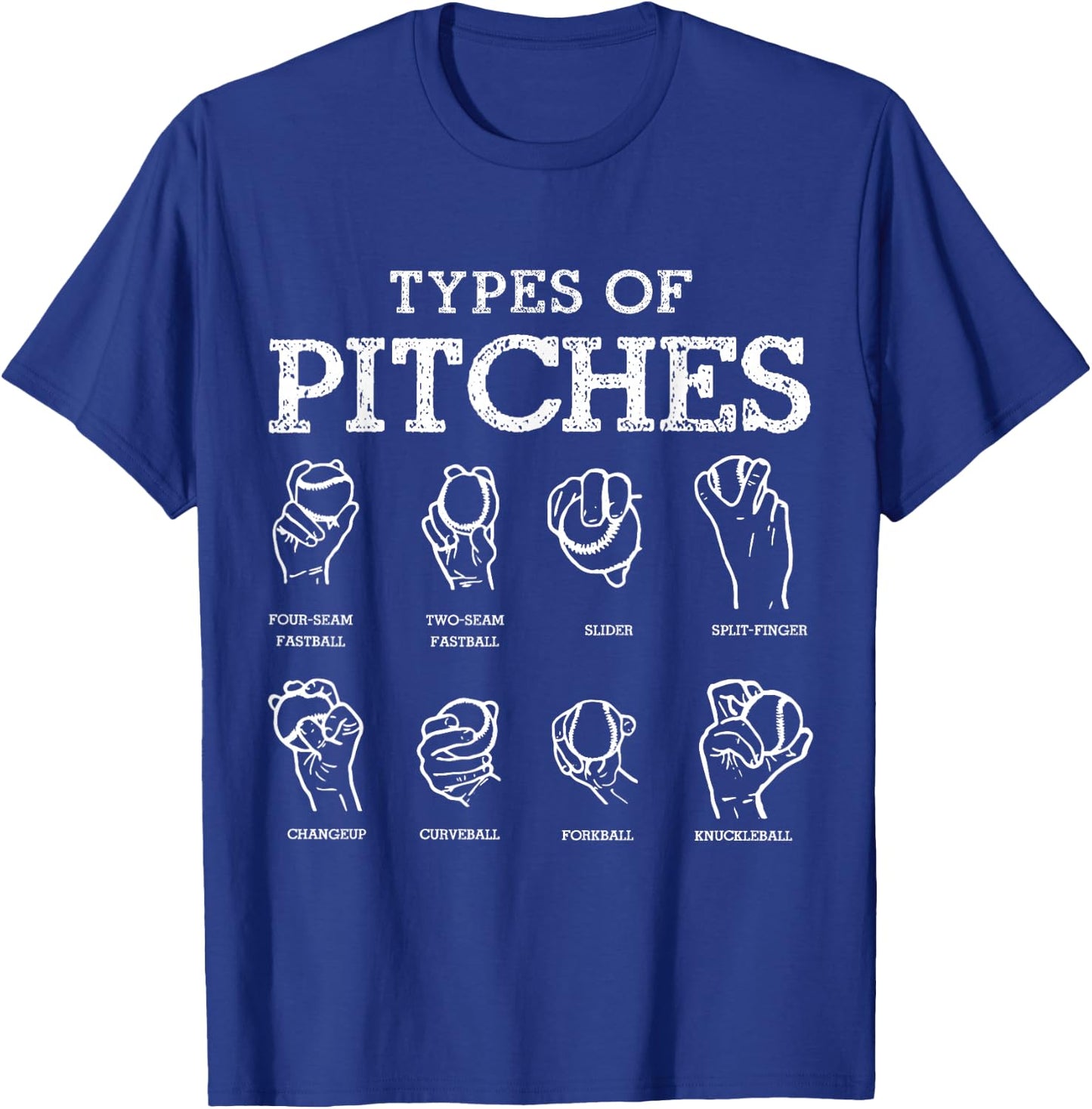 Types Of Pitches Softball Baseball Team Sport T-Shirt - T-Shirt | Royal
