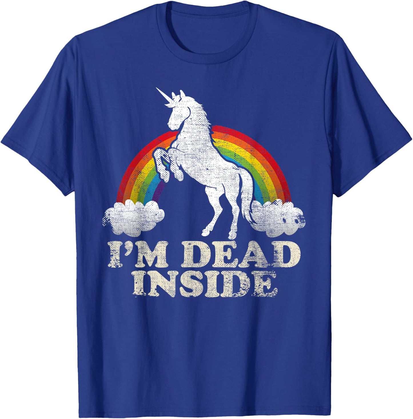 Funny Stuff - Unicorn I'm Dead Inside Sarcastic Depression Humour T-Shirt - T-Shirt | Royal