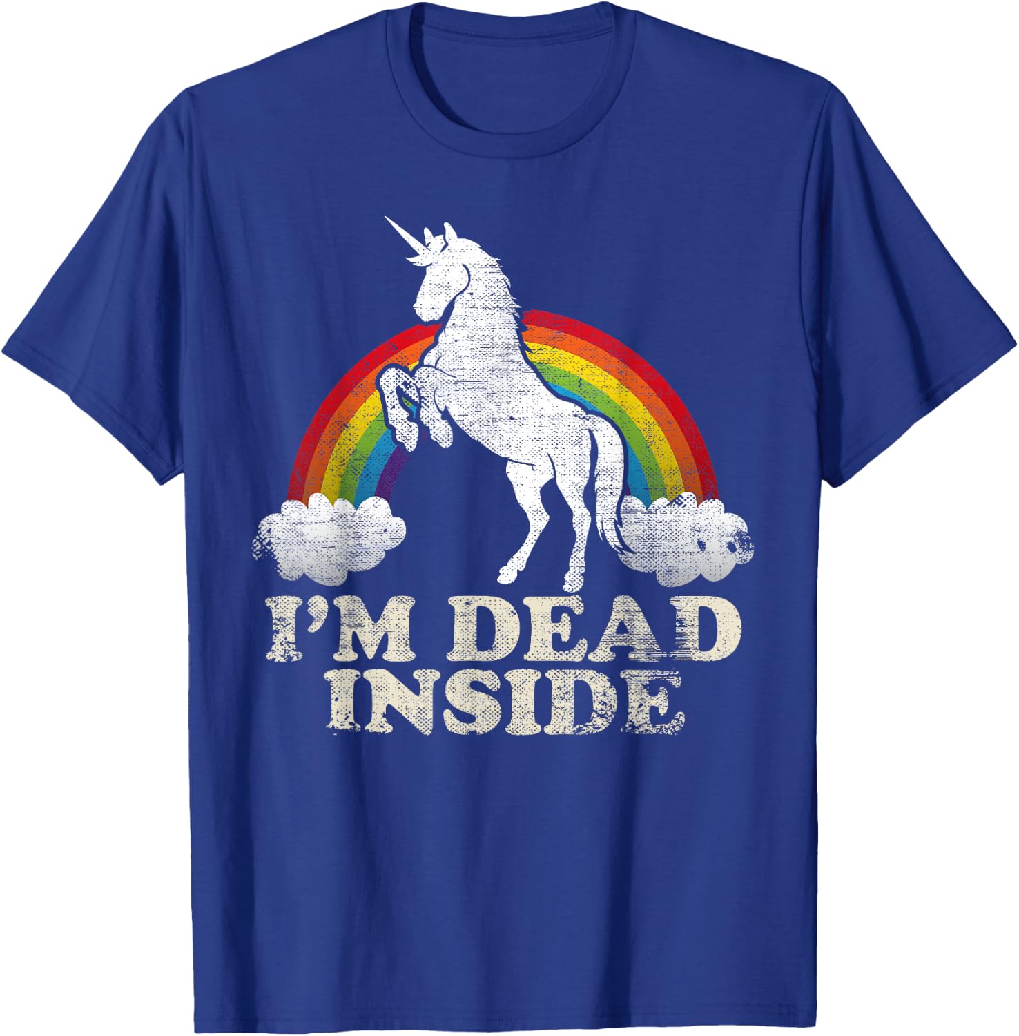 Funny Stuff - Unicorn I'm Dead Inside Sarcastic Depression Humour T-Shirt - T-Shirt | Royal