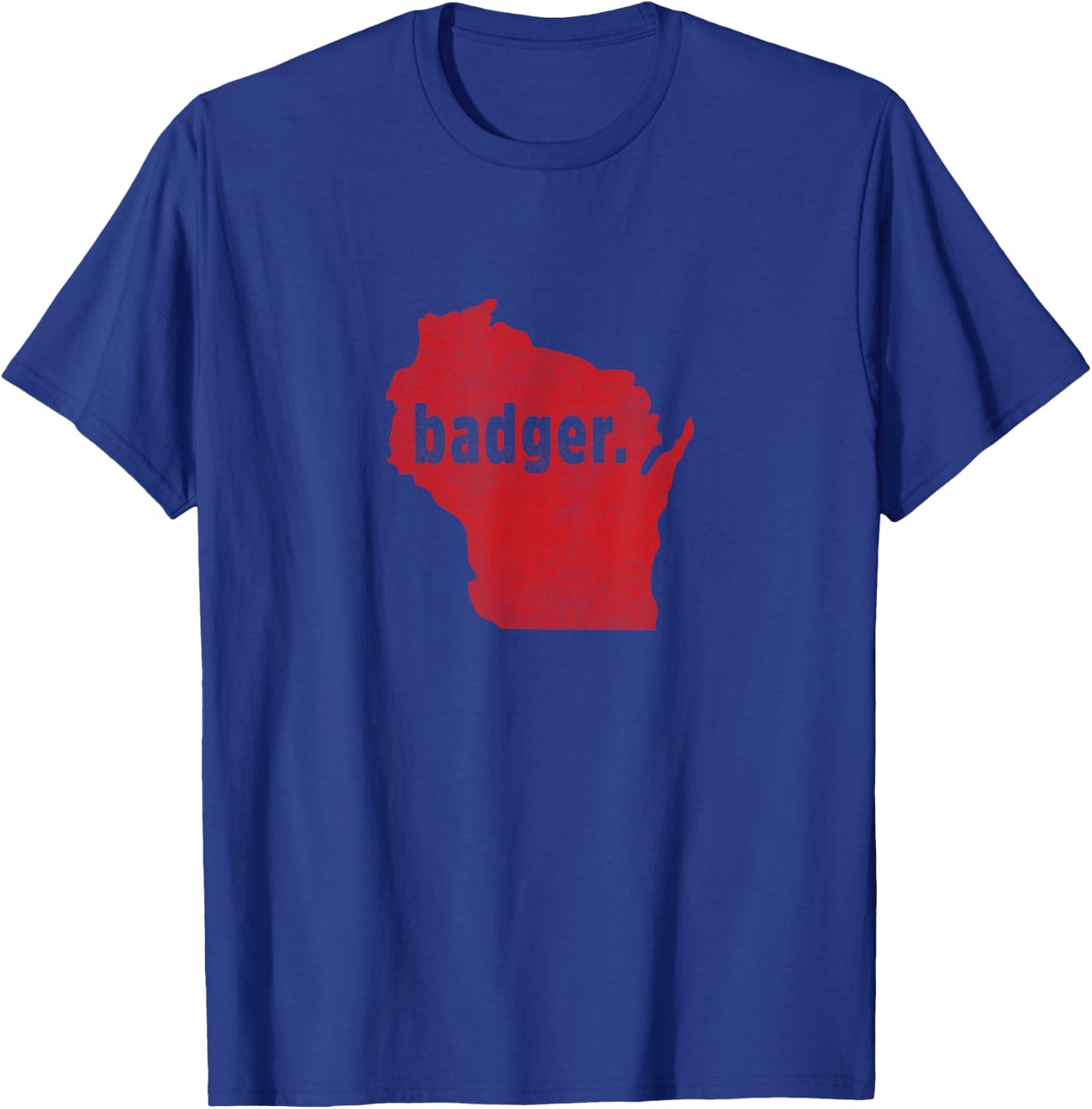 Wisconsin State Nickname Badger [Distressed] T-Shirt - T-Shirt | Royal