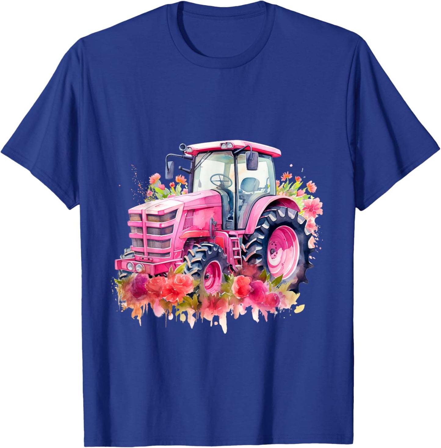 Farm Girl Pink Tractor Women design T-Shirt - T-Shirt | Royal