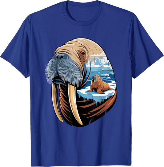 Multiple Exposure Morse Morses T-Shirt - T-Shirt | Royal