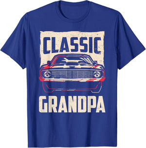 Classic Grandpa Funny Retro Fan Classic Car Lover Vintage T-Shirt - T-Shirt | Royal