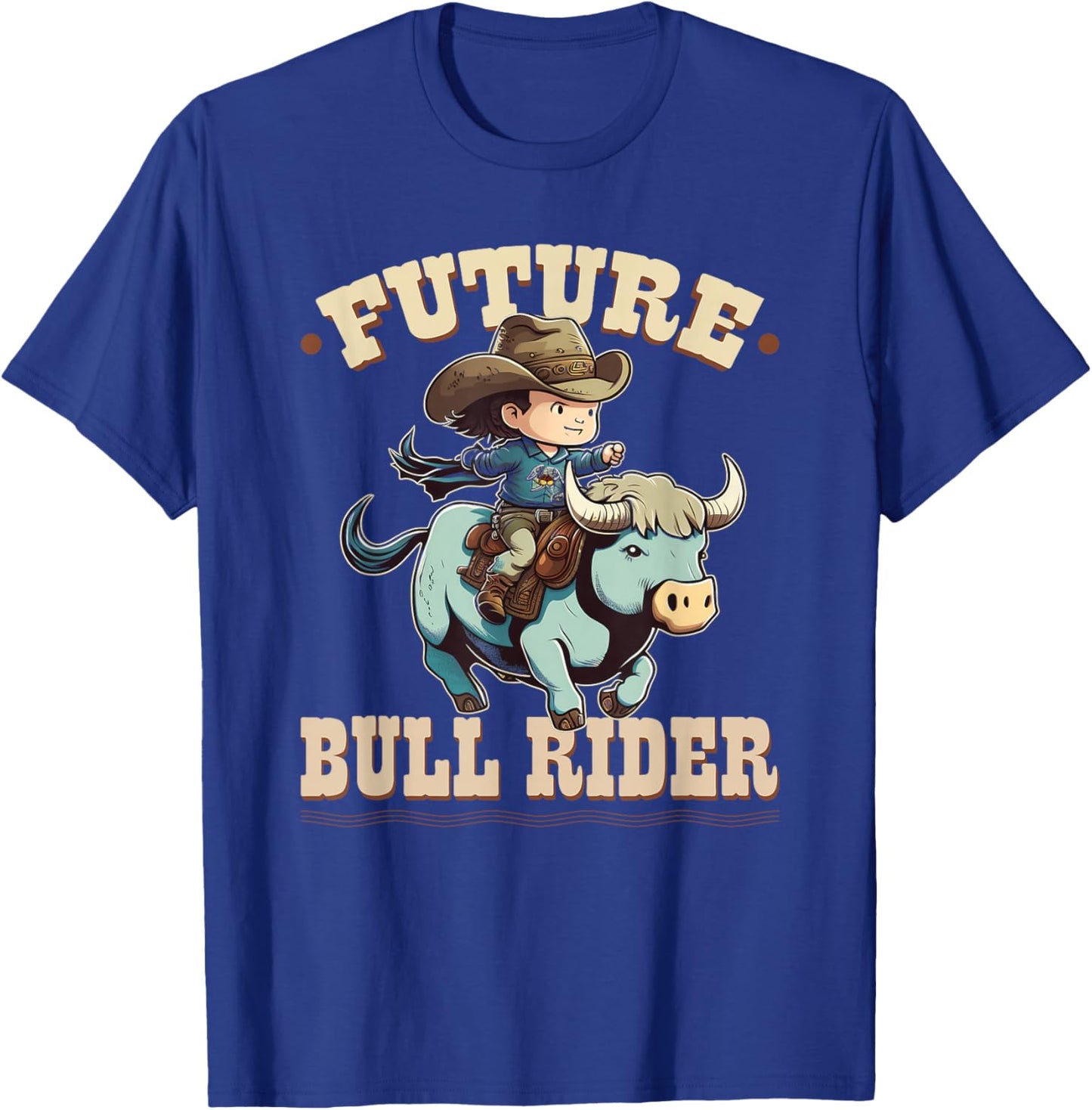 Future Bull Rider, Bull Riding Cowboy Rodeo Boy Kids T-Shirt - T-Shirt | Royal