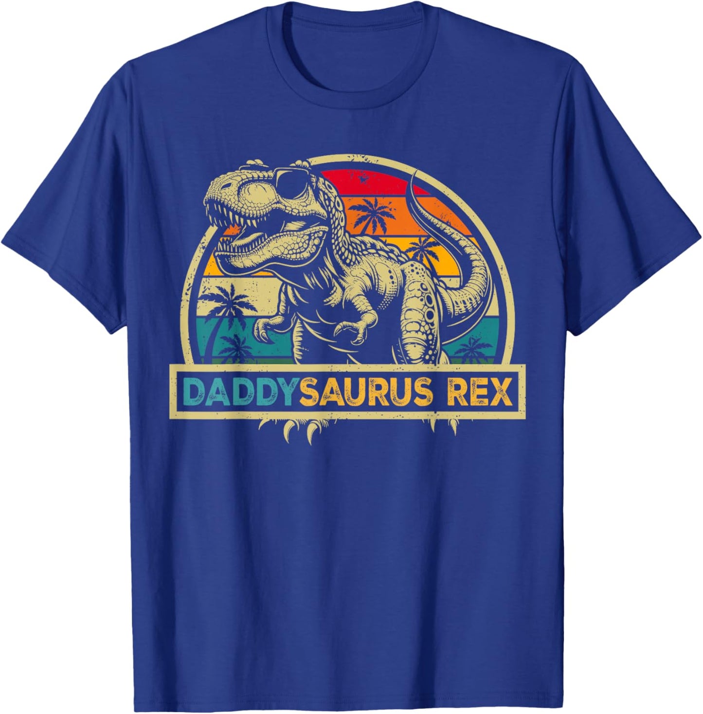 Daddysaurus Rex Dinosaur Daddy Saurus Rex Family Matching T-Shirt - T-Shirt | Royal