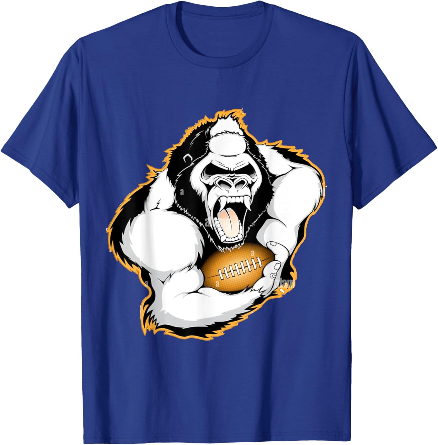Gorilla Playing Football T-Shirt - T-Shirt | Royal