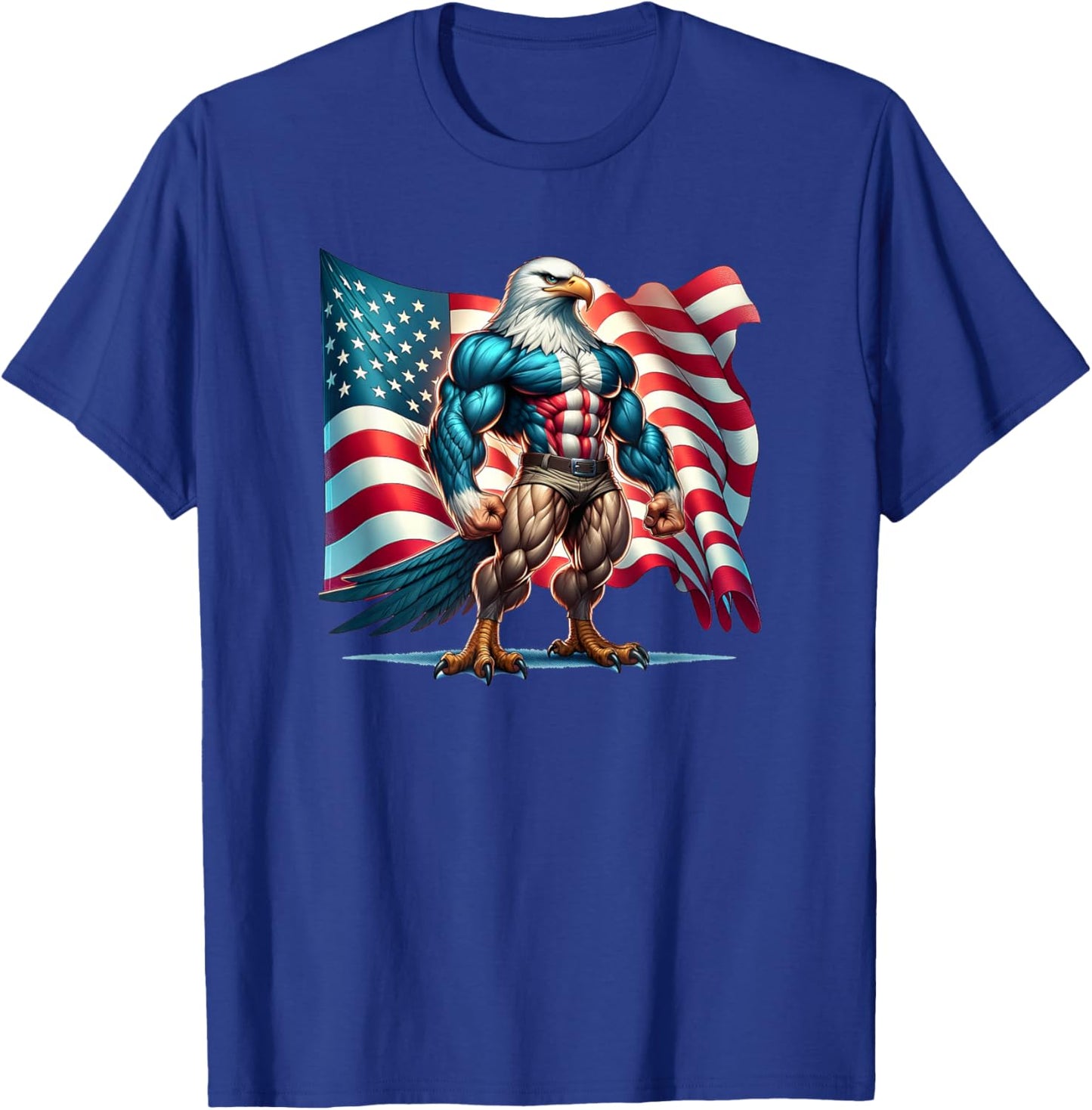 USA American Flag Bald Eagle Freedom Patriotic 4th of July T-Shirt - T-Shirt | Royal