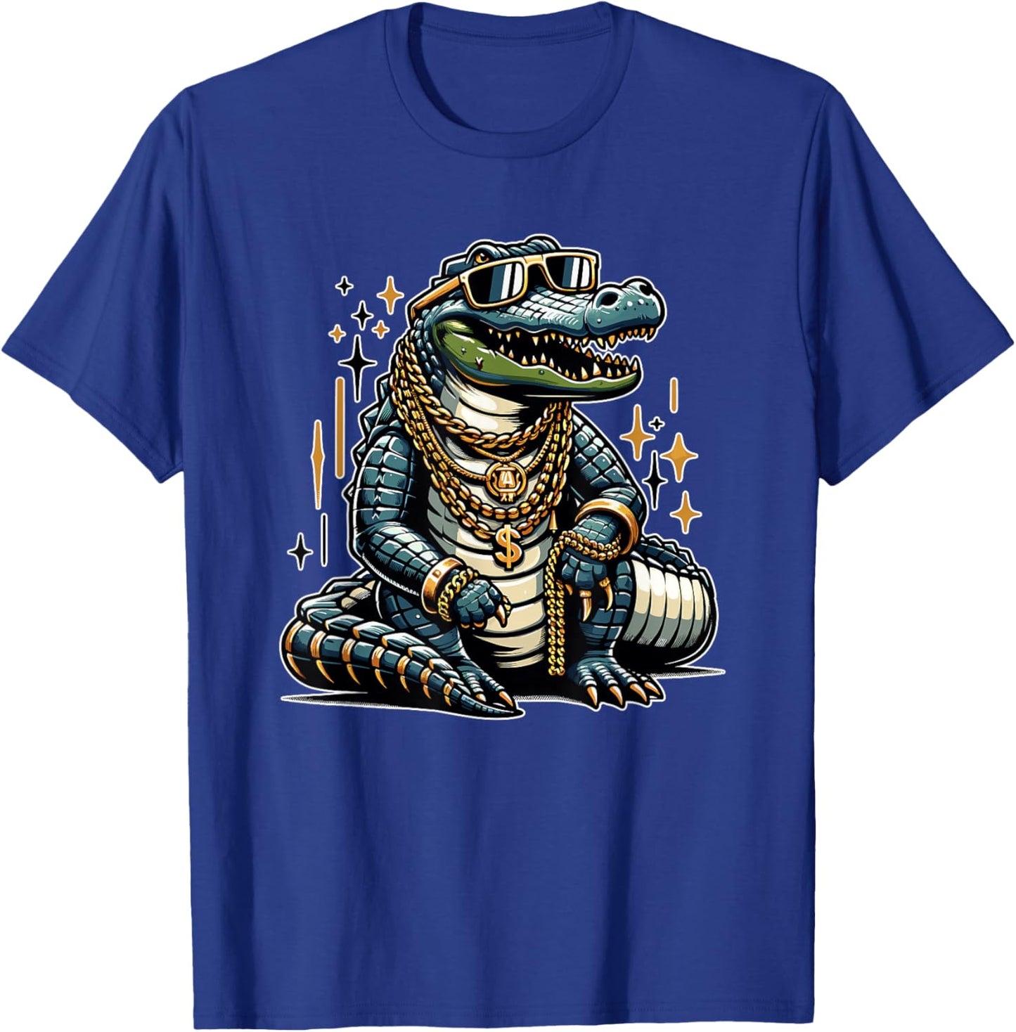 Retro Gangster Alligator Funny Gator T-Shirt - T-Shirt | Royal